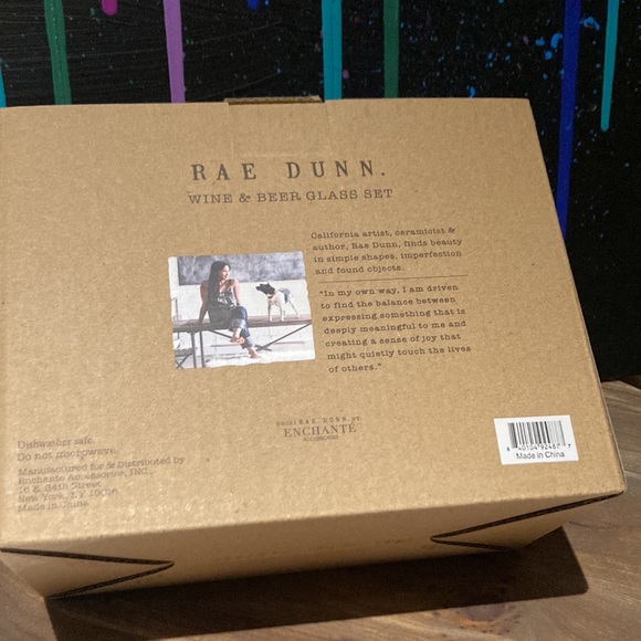 💋❤️ RAE DUNN - YOURS Stemless Wine Glass & MINE Pint Beer Glass New in Box ❤️💋 - Picture 4 of 6